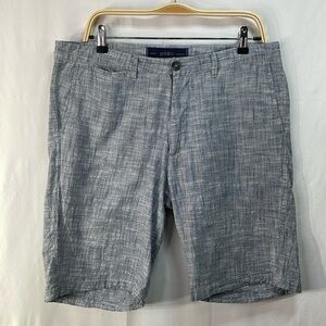 PD&C blue cotton flat front shorts